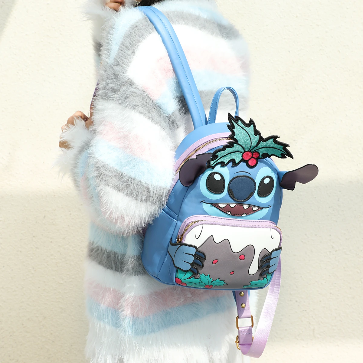 Disney License Stitch backpack new cute Cartoon PU bag for Women