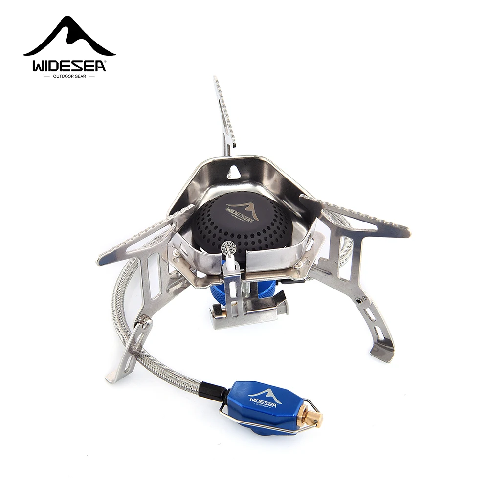 Camping Stove Outdoor Gas Burner Equipment 3500W Wind Proof Heater Supplies Kitchen Survival Tourist Portable foldable view 2