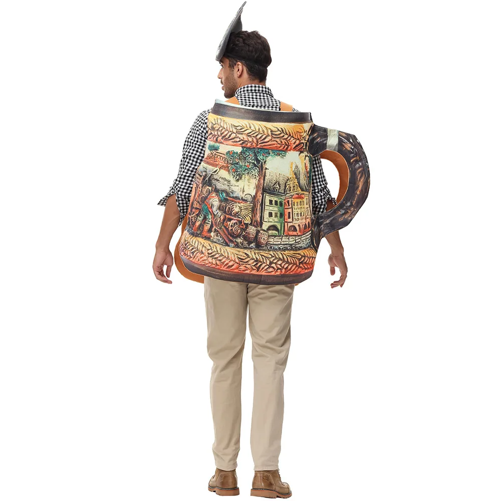 로우인 코스튬 맥주 축제 컵 재미있는 역할극 부모-자녀 슬레 프롭 의상 폴리에스터 소재 무대 의상