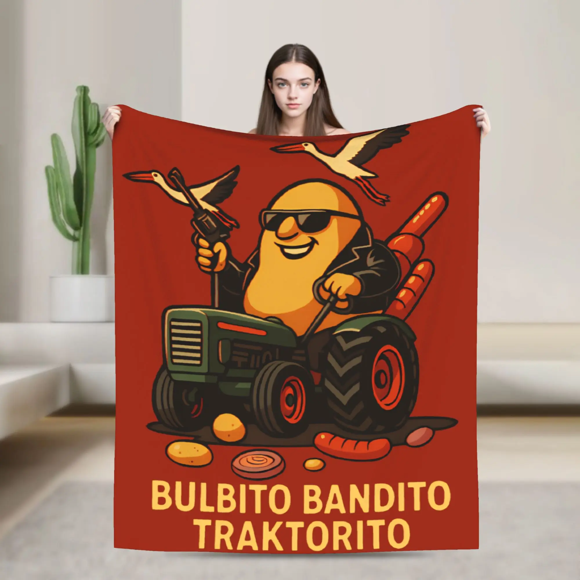 

Bulbito Bandito Traktorito Italian Brainrot Deluxe Blanket Flannel Bedding Throws For Couch Bed Soft Custom Quality Bedspread