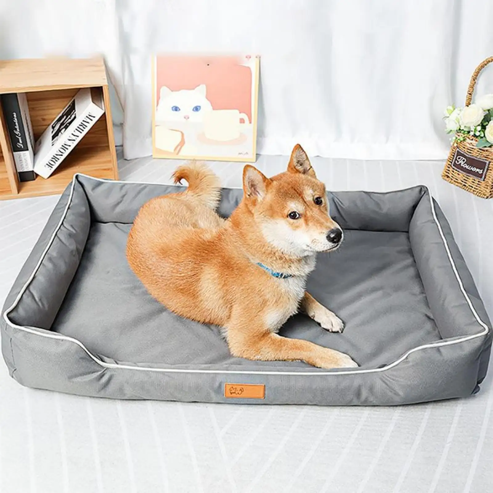 Waterproof Dog Bed Square Large Dogs Nest 900D Oxford Cloth Non-sticky Pet Mat Bed Dog Cushion for Small Medium Large Dogs