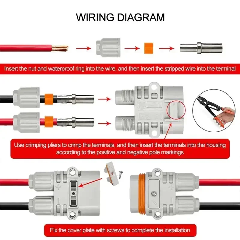 Conector macho hembra de 120A y 1200V, enchufe de aire acondicionado de estacionamiento de gran corriente resistente al agua, conectores de