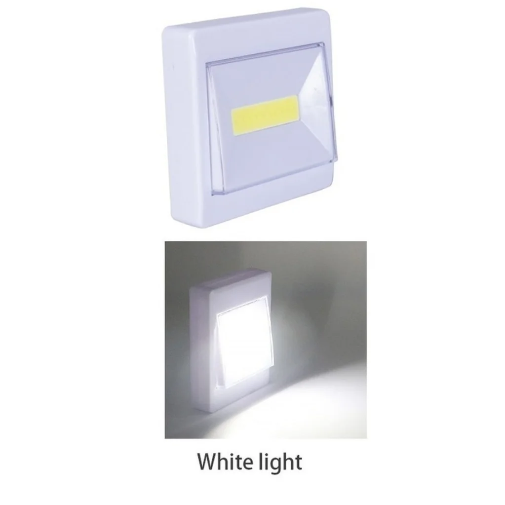 COB LED Night Light Battery Operated Wireless Switch Wall Light With Magic Tape for Kitchen Stairs Garage Closet Emergency Light