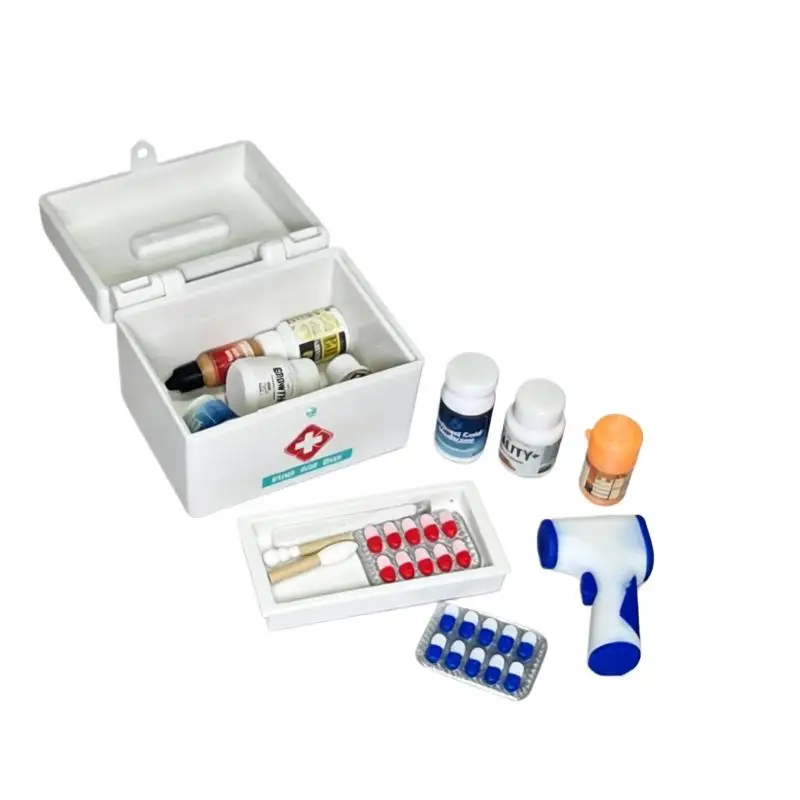 Miniature 1/12 Scale Dollhouse Medicine Bottles and Boxes for Pharmacy Scene Decoration