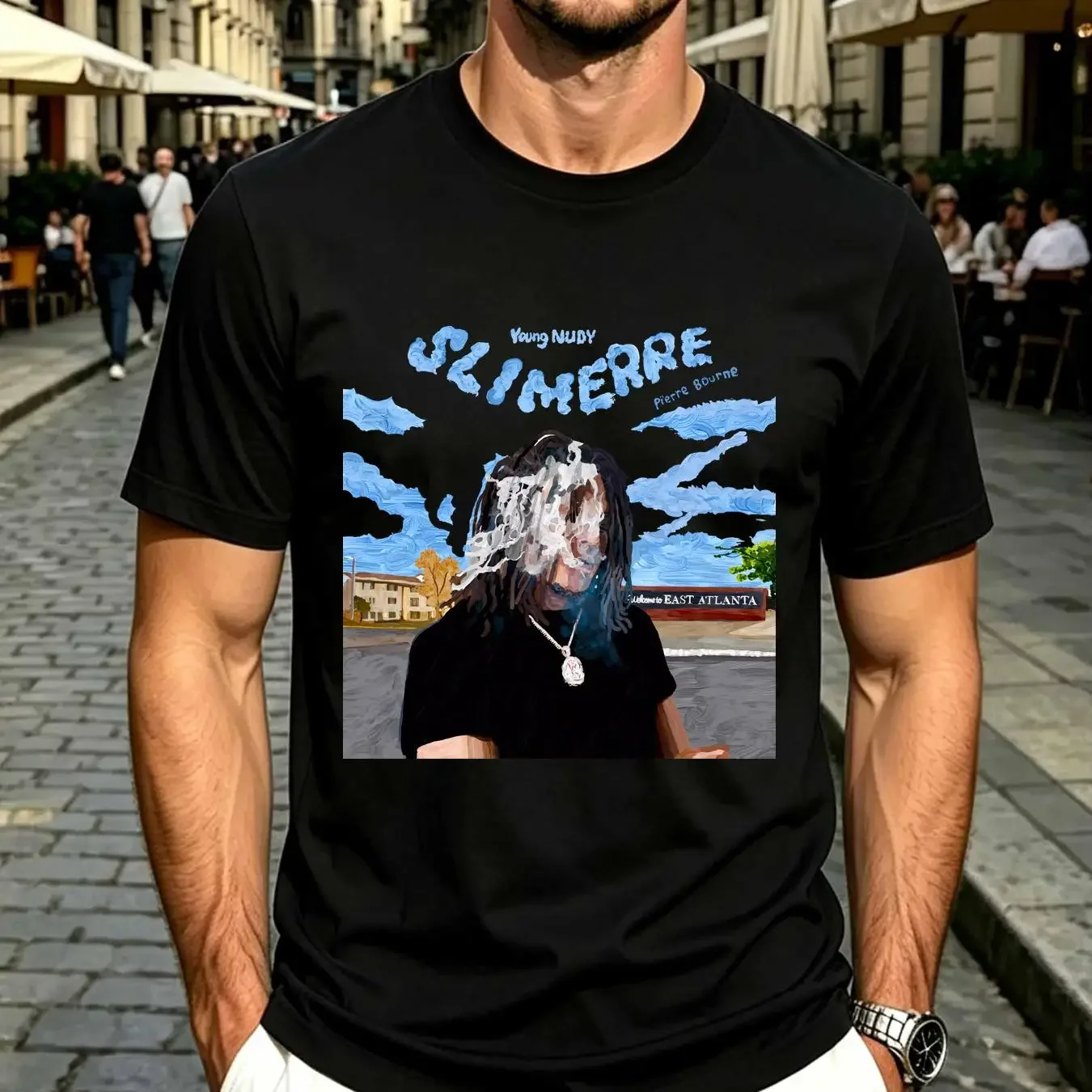 washed T Shirt Young Nudy Sli'merre Album For Cotton Full Size QX370 long or short sleeves vintage Washed Top For Everyday Wear