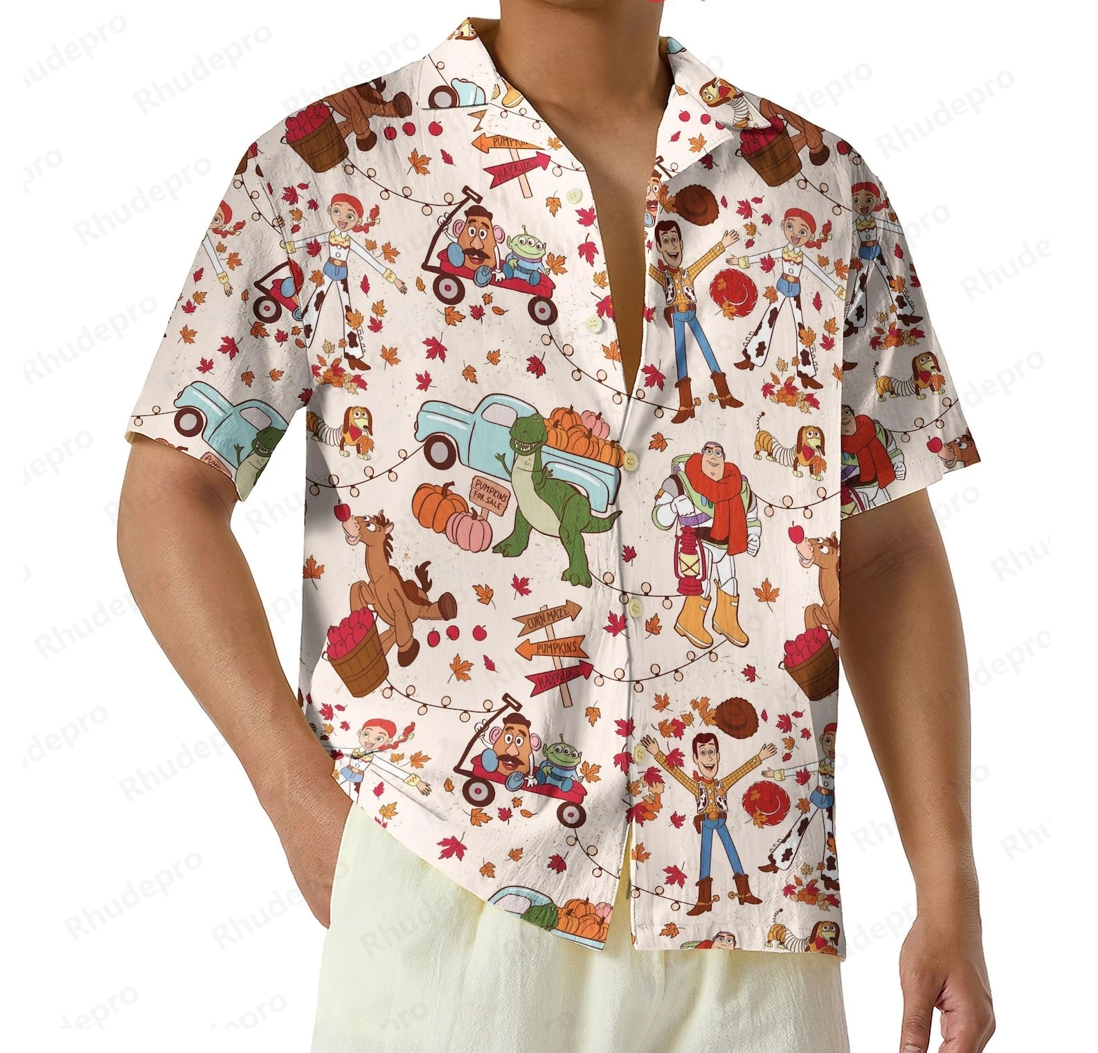 Disney 2025 toy story natal camisa havaiana das mulheres dos homens crianças manga curta botão acima camisa de praia woody e amigos camisa