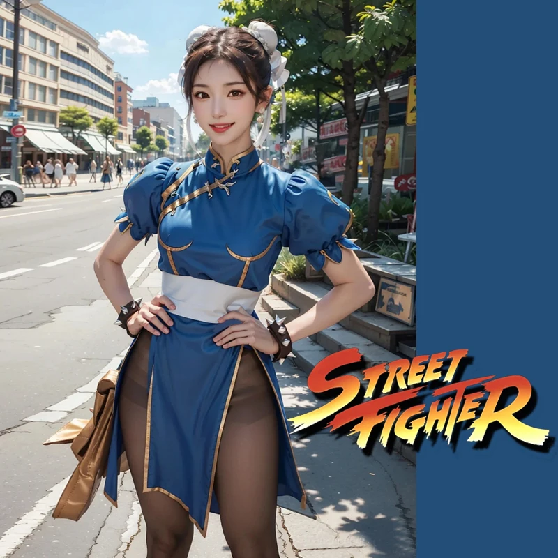 Street Fighter Chun Li Cosplay Cheongsam Chinese Qipao Halloween Costumes For Women Party Performance Game Clothing ACGN Show