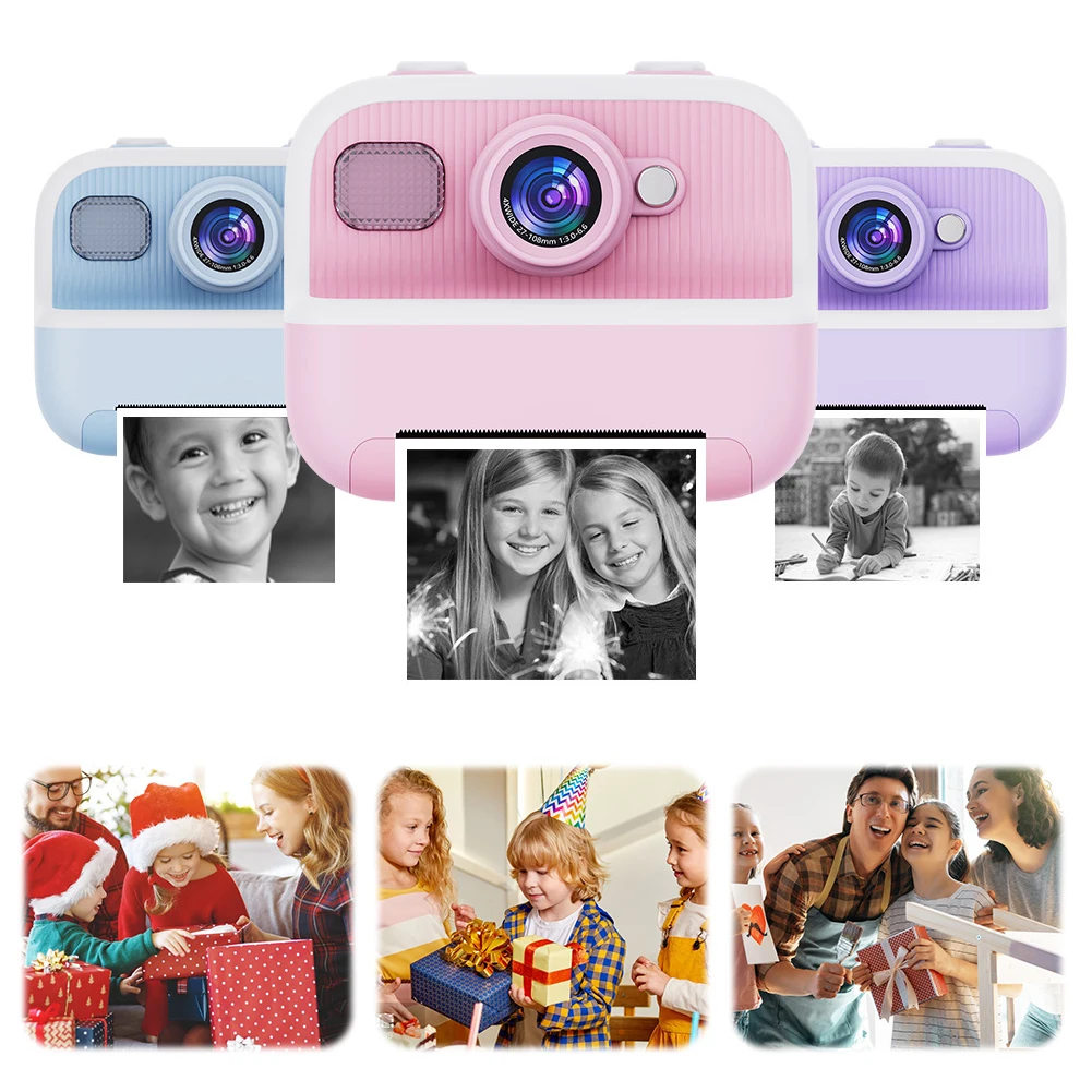 Kreative Kinder Instant Print Kamera 2,4 Bildschirm Digitale Foto Kamera Spielzeug HD 1080P Video Foto Druck Dual Kamera Mädchen geschenke