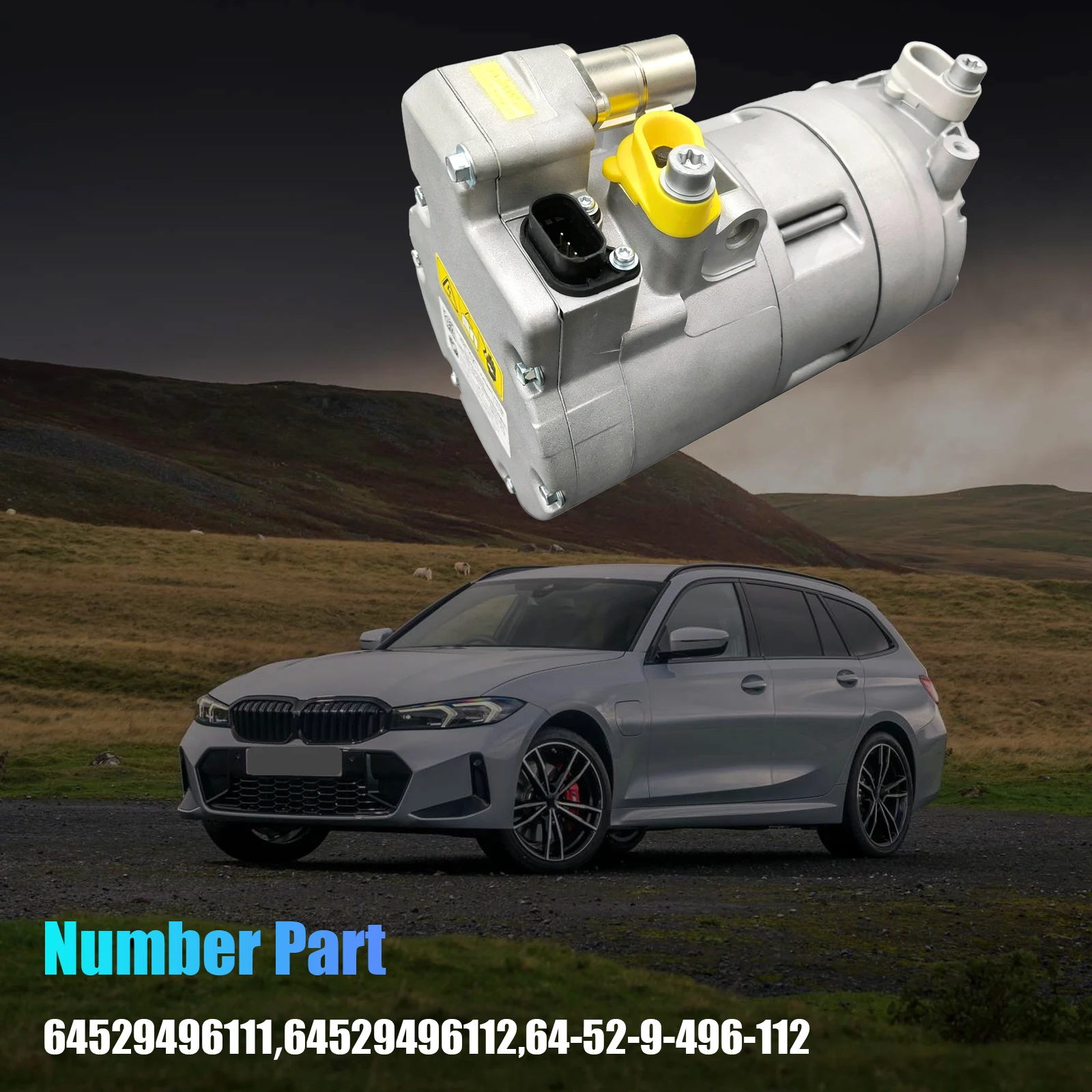 1 Pcs Air Conditioning Compressor For BMW 530e XDrive 2.0L (2018-2021) 64529496112