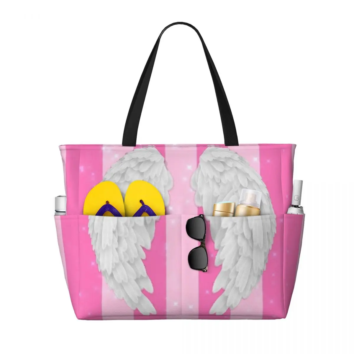Hot-Sale-Like-Victoria’s-Secret-Style Summer Beach Bag, Large Capacity Shopping Bag, Fashion Tote Bag For Travel