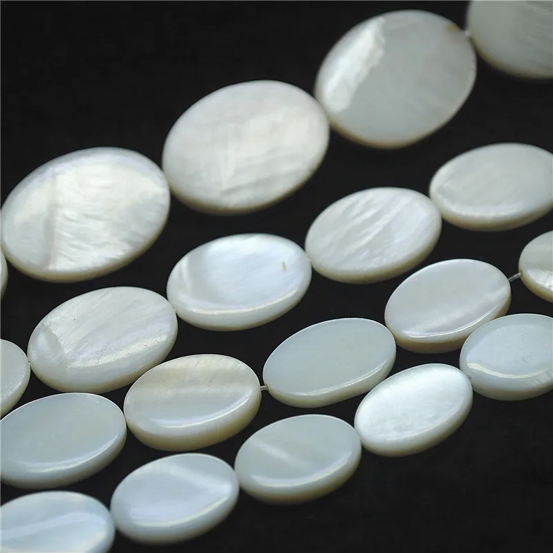 

1 Strings Natural Mother Of Pearl White Colors Oval Shape 12X16MM 13X18MM 15X20MM 18X25MM DIY Jewelry Accessories Free Shippings