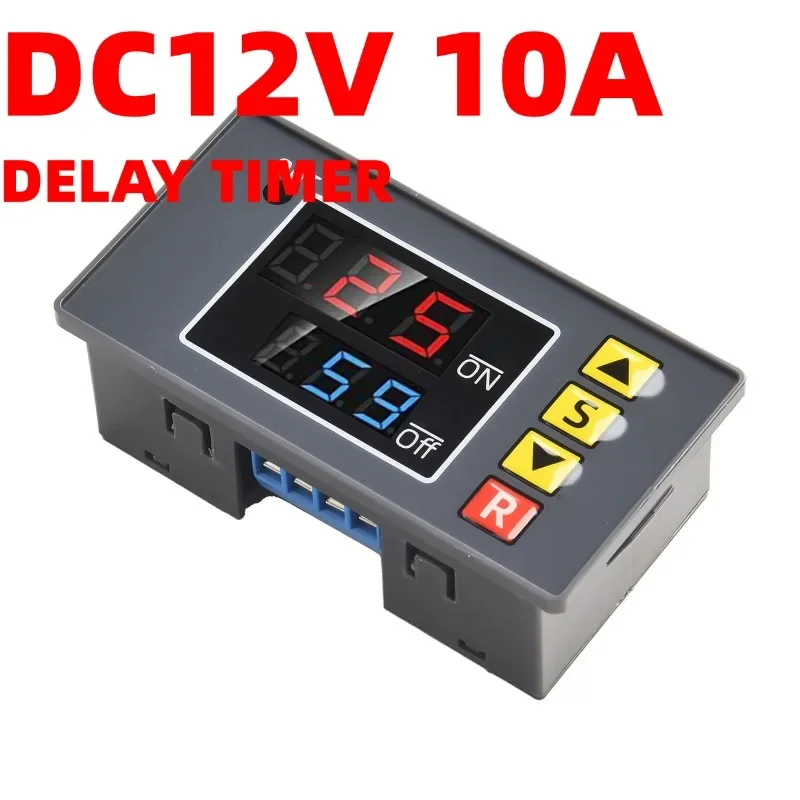 DC 12V Vertraging Schakelaar 10A Tijdschakelaar Module Multifunctionele Programmeerbare Digitale Tijdcyclus Dual Display Vertraging Relais