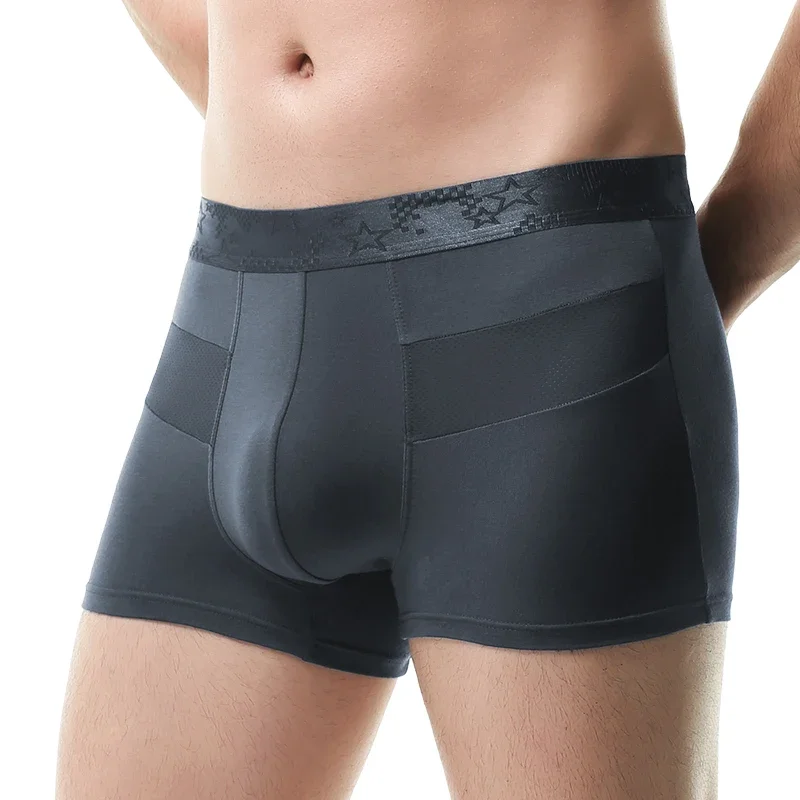 

Modal Underwear Men's Ice Silk Boxer Briefs Sports Boxer Shorts Summer Thin Comfortable Breathable Mesh Underwear
