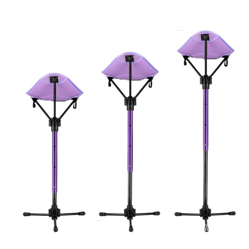 Outdoor Retractable Folding Stool, Portable Aluminum Alloy Stool for Camping and Fishing