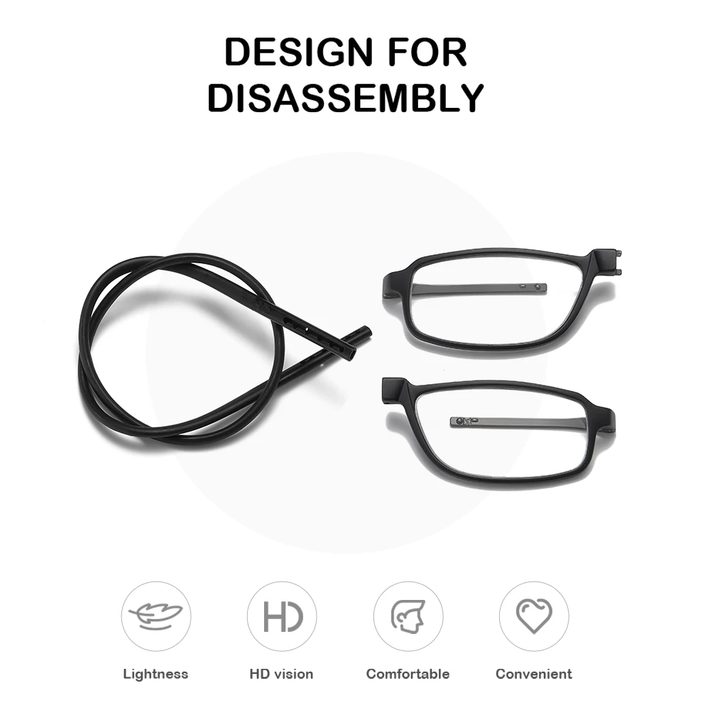 Hängende Stretch-Lesebrille Ultraleicht Anti-Ermüdung für Alterssichtigkeit, Unisex-Brille für Computerarbeit und Handarbeiten – Detail 5