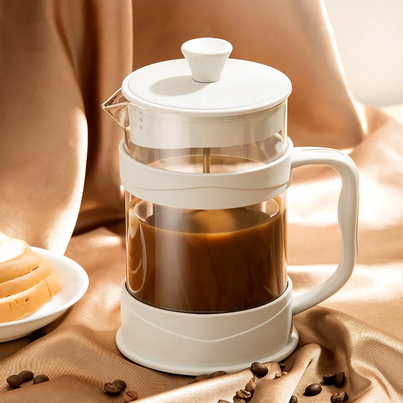 

French Press French Filter Glass Tea Maker, Hand Pressed Filter Cup, Brewing Cold Brew Hand Brewed Coffee Pot