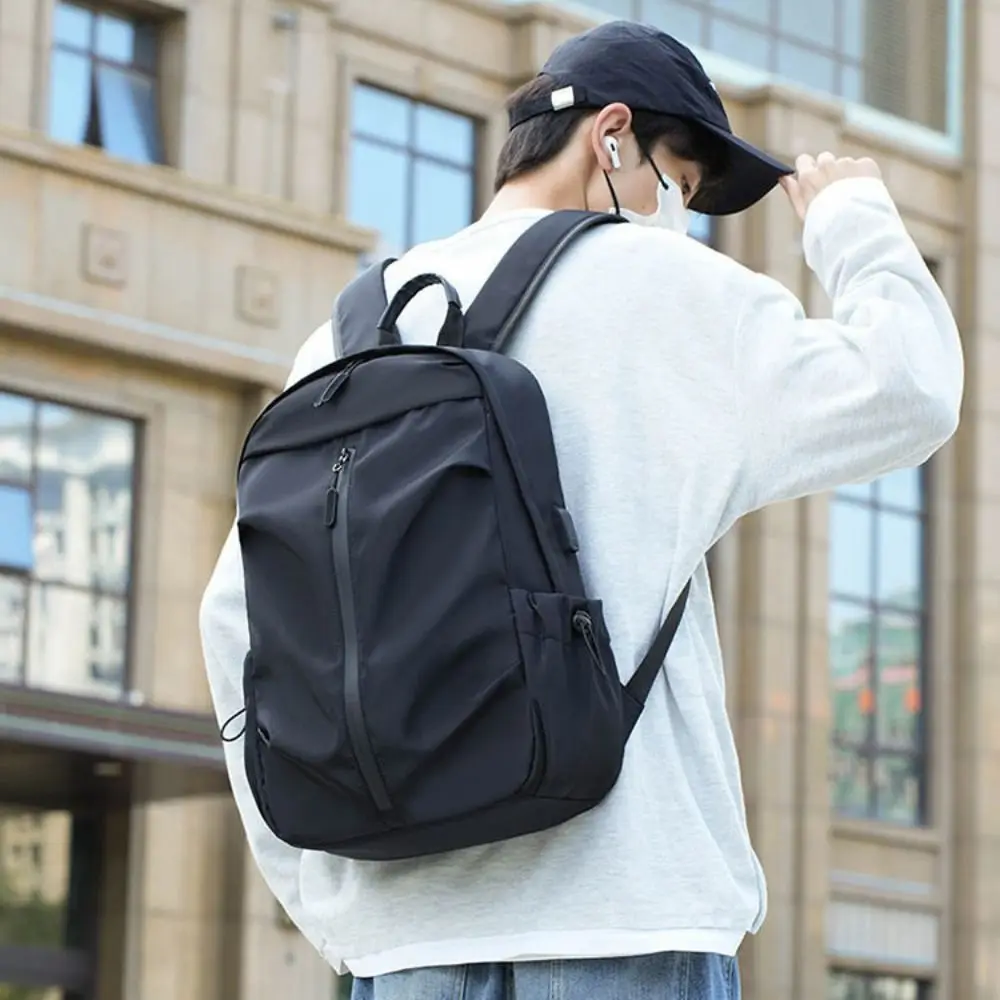 New Nylon Versatile Backpack Large Capacity Grey Black Blue School Student Backpack Washable School Bag Men Women