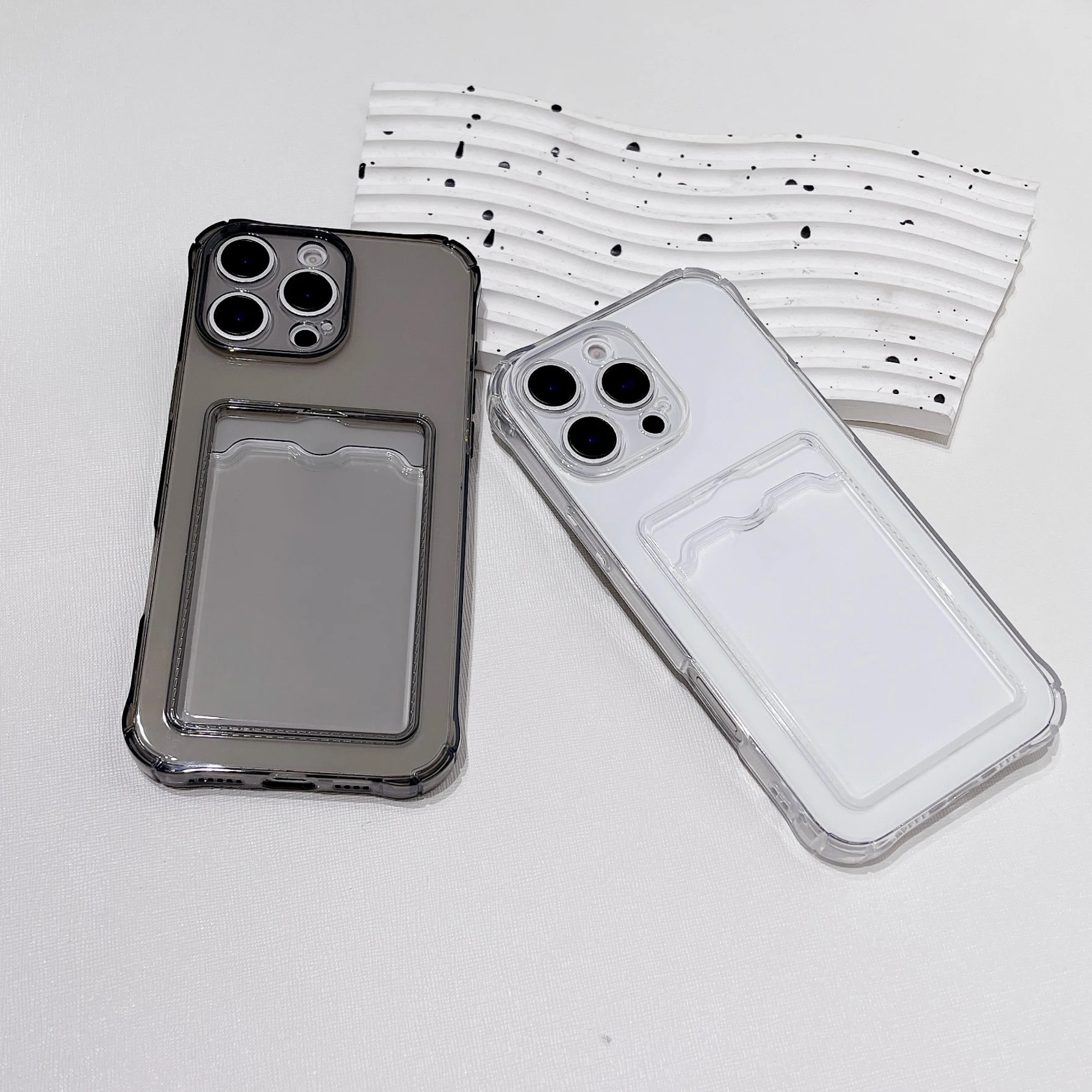 واضح للصدمات معرف ATM فتحة للبطاقات غطاء للحماية آيفون الهواء 17 16 15 14 13 12 11 Pro Xs Max Mini 16e X XR غطاء من السيليكون #1