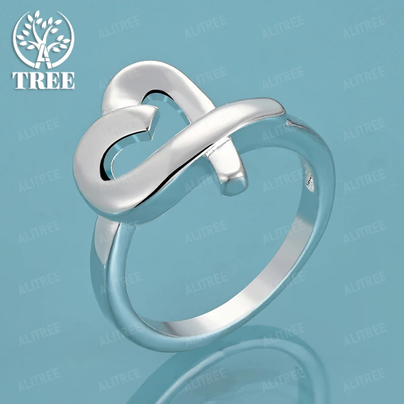 Anillo clásico de Plata de Ley 925 con forma de corazón y flor para mujer, accesorios de joyería de diseño a la moda para fiesta, boda, compromiso y banquete