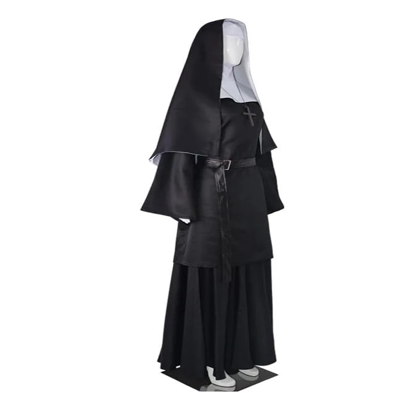 The Nun Cosplay Costume Horror Films Cosplay Cross Ghost Halloween Costume The Conjuring Black Women Halloween Costume