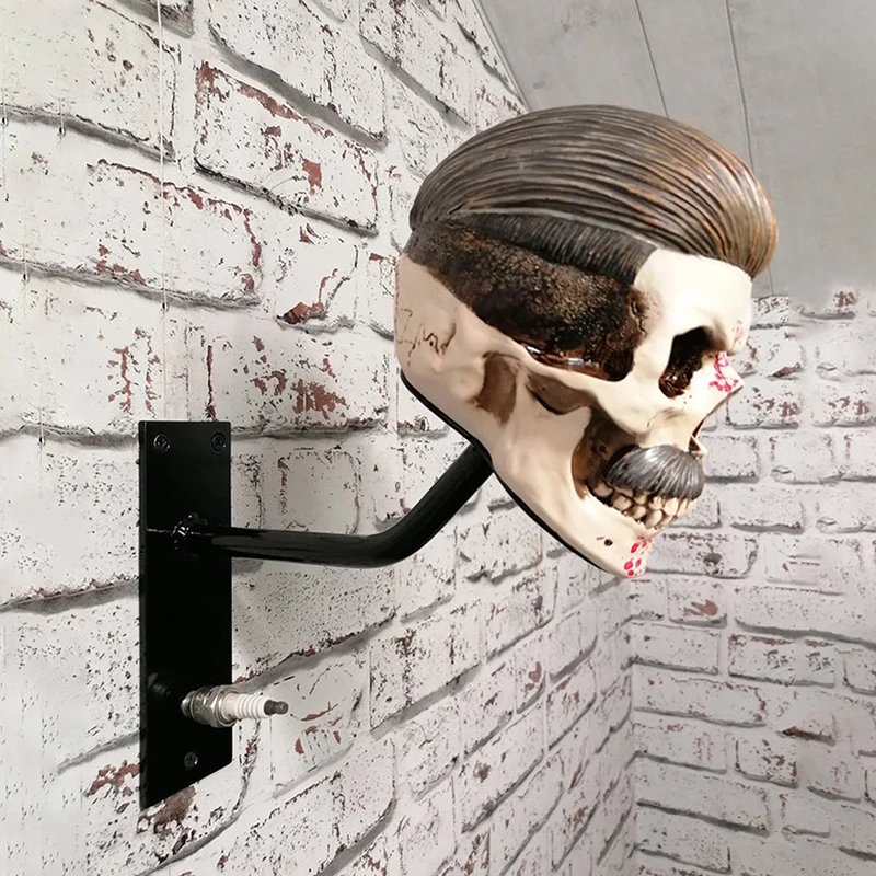 Support mural en acier inoxydable avec support de casque de moto en bois pour casques tactiques