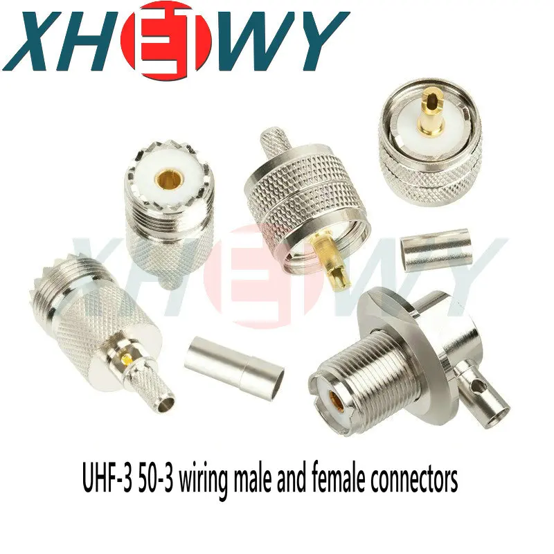 UHF male wired walkie talkie car connector M-female 50-3 RG142 SL16 feeder crimping M-thick needle UHF-J-3 UHF-K-3 UHF-KW-3