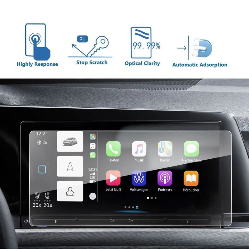 

Закаленное стекло для Volkswagen VW Golf 8 MK8 2020-2023 GTI R R-line 10-дюймовый автомобильный GPS-навигатор Экранная пленка Аксессуары