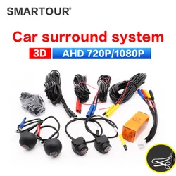 360 Car Camera Panoramic Surround View 1080P AHD Right+Left+Front+ Rear View Camera System for Android Auto Radio Night Vision