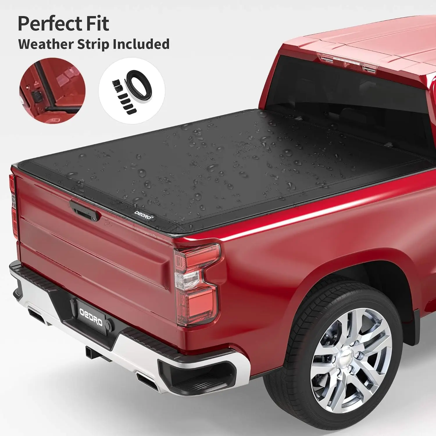 Zachte Tri-Fold Truck Bed Tonneau Cover Compatibel met 2014-2021 Toyota Tundra (Excl.Trail), Fleetside 5,5 ft Bed met Dek