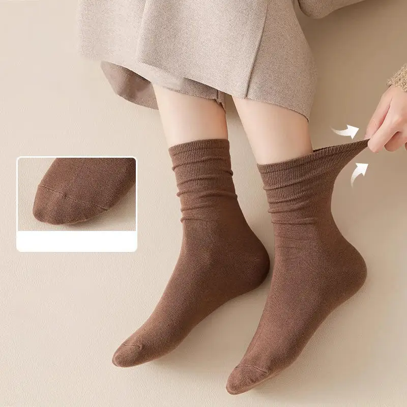 

3 PAIRS Solid Color Cotton Knitting Rib Thin Business Cotton Long Women's Socks Stretch Casual Daily Basic Breathable Soft Socks