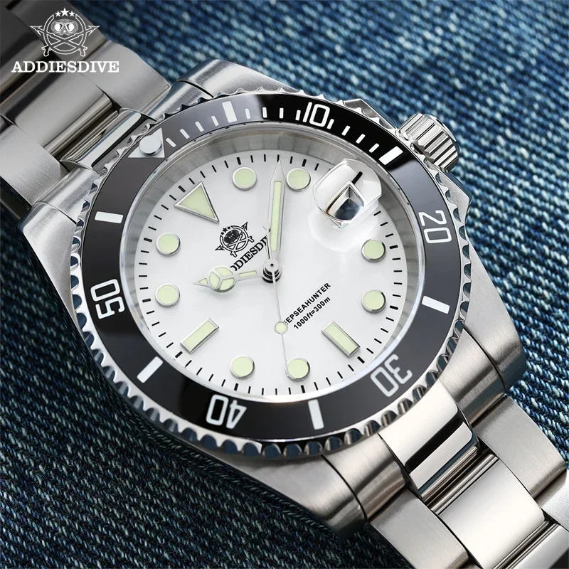 

ADDIESDIVE 41mm DRESS Quartz Watch for Men 30Bar Waterproof Ceramic Bezel Super Luminous Watches Stainless Steel Dive Wristwatch