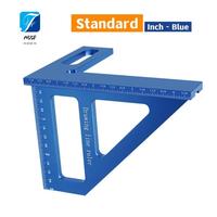 A55F-Carpenter Square Aluminum Miter Triangle Ruler Precision Hole Scriber Woodworking Square Protractor 45/90 Degree Durable Re