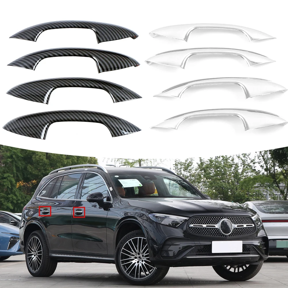 For Mercedes Benz GLC C C200l C260L 2023 Car Exterior Door Handle Bowl Frame 4Pcs Cover Trim Color Refit Sticker Anti Scratch