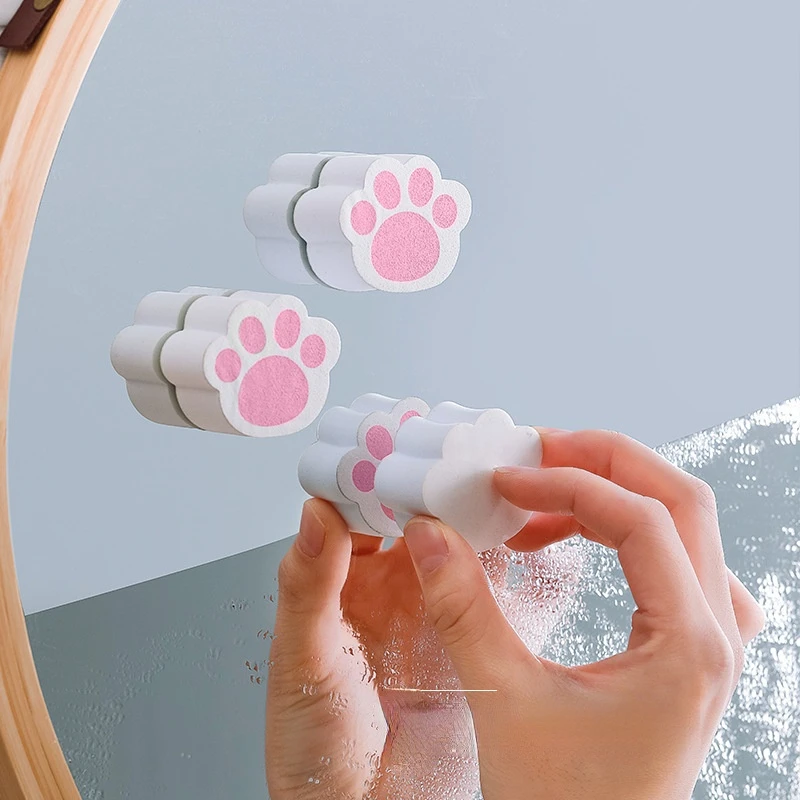 Creative Cartoon Cat's Claw Magic Decontamination Glass Wipe Kitchen Faucet Sponge Pad Household Bathroom Mirror Cleaning Brush