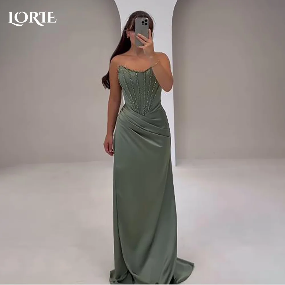 

LORIE блестящее атласное вечернее платье русалки с рюшами и рюшами, платье для выпускного вечера, сексуальное вечернее платье со складками, платье для дня рождения по индивидуальному заказу