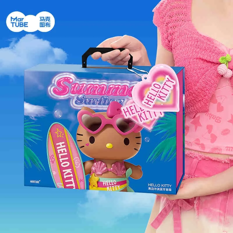 

2025 Hot Sale Sanrio Hellokitty Bluetooth Speaker Summer Surfing Series Portable Speaker Cute Girl Desktop Birthday Gift