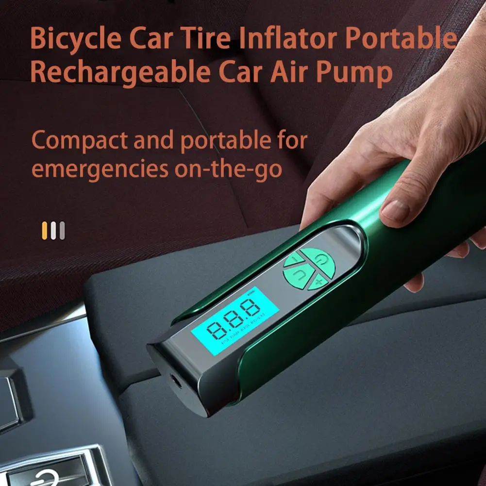 Tire Inflator  Practical Automatic Stop 7.4V  Bicycle Car Tire Inflator Portable Rechargeable Car Air Pump Motorcycle Supply