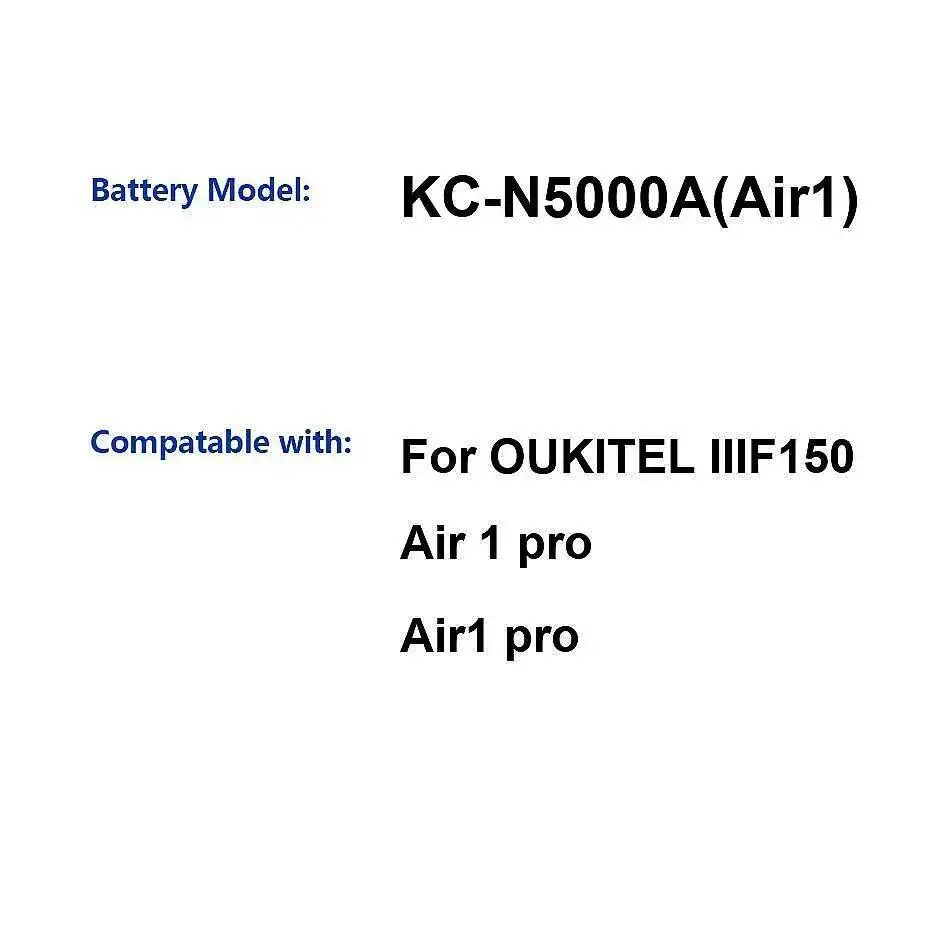 

Для Oukitel IIIF150 Air 1 Pro Air1 KC-N5000A аккумулятор для мобильного телефона с быстрой зарядкой 5000 мАч