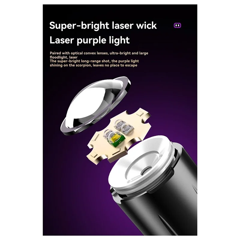 A98E-Super Bright Scorpion Special Light Recarregável ao ar livre LED para criação de escorpões, iluminação externa, detecção de notas