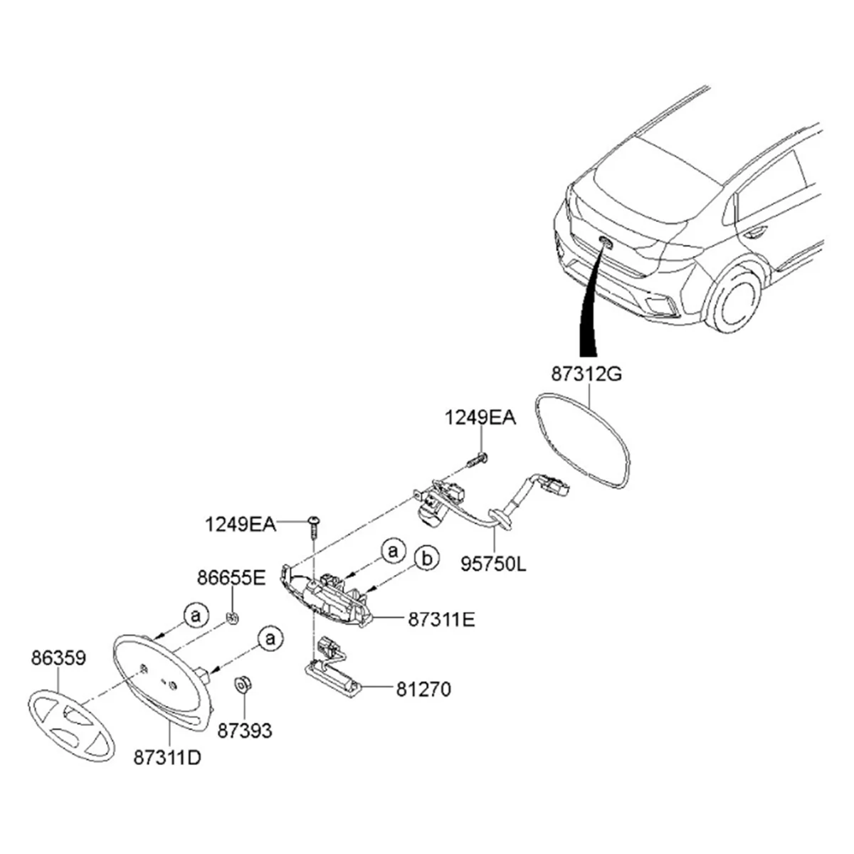 

81260G2010 Car Outside Tail Gate Handle Switch Assy for Hyundai IONIQ 81260G2000