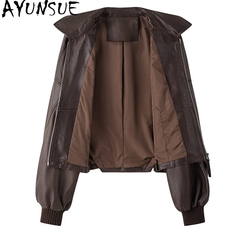 AYUNSUE veste en cuir véritable femmes printemps automne vêtements 100% peau De mouton femmes manteaux 2025 tannage végétal Jaqueta De Couro