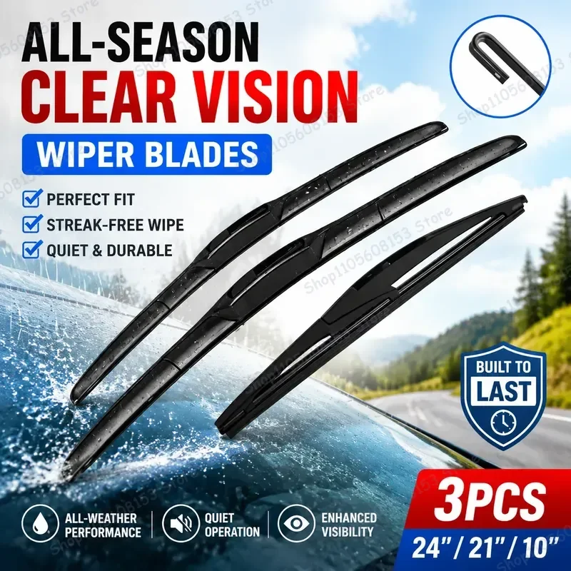 For Mitsubishi RVR 2010-2022 Wiper Blades 24 inch + 21 inch + 10 inch Replacement Windshield Wipers All Weather Performance