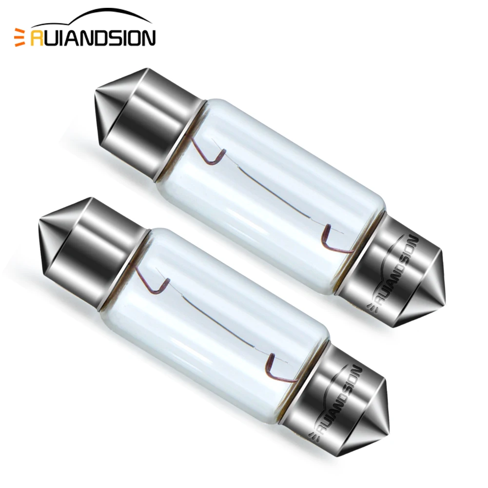 

2x31 мм C5W C10W Festoon Led 36 мм 39 мм 41 мм Купольная лампа Винтаж Автомобиль Мото Грузовик Сигнальная галогенная лампа Теплый белый Автомобильный свет 6 В 12 В 24 В