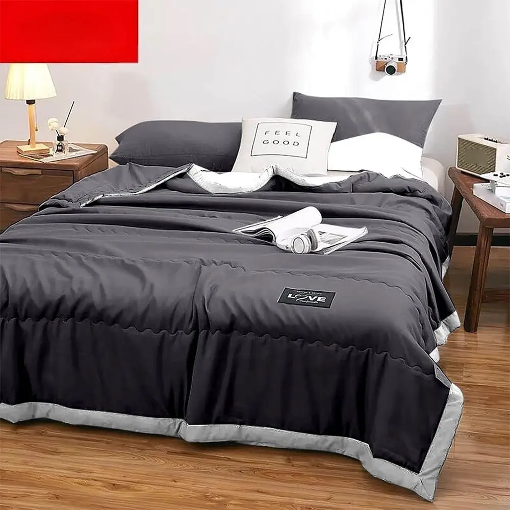 New Double Sided Cooling Blanket Skin-Friendly Breathable Conditioning Quilt Solid Color Spring Summer Cooler Quilt
