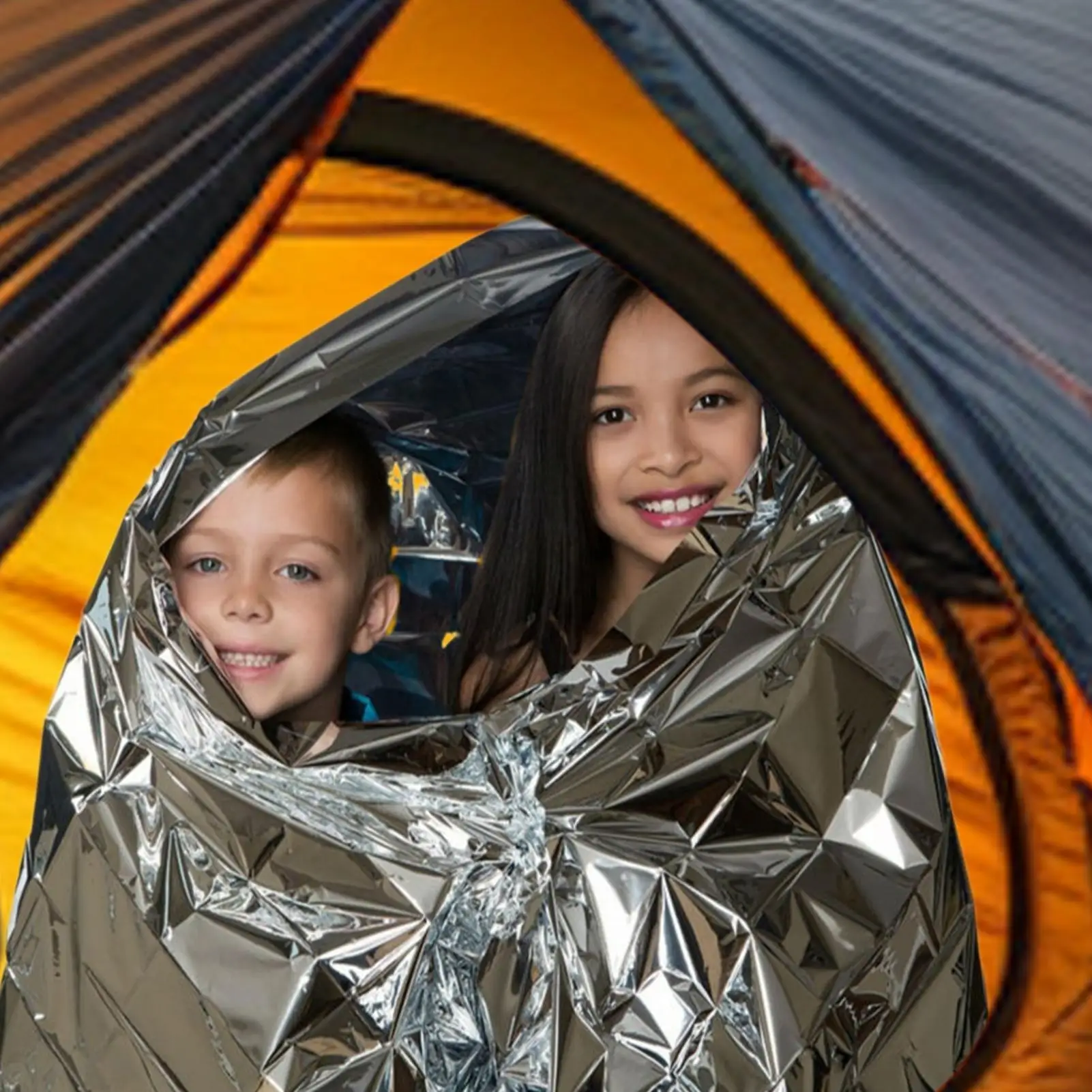 Emergent Blanket Outdoor Survive First Aid Kit Rescue Space Foil Thermal Camp Hike Mountaineer Bug Out Bag view 3