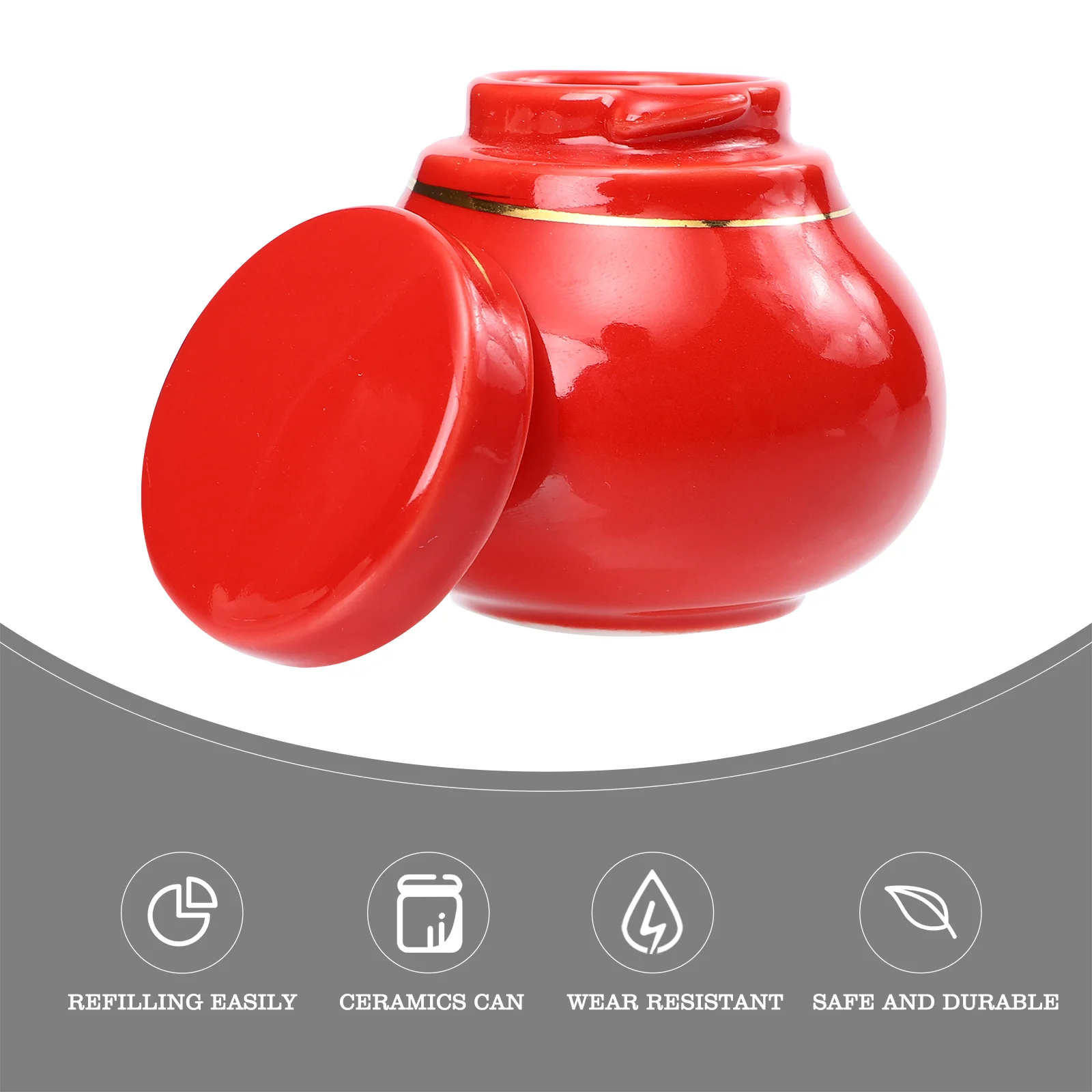 

Ceramics Can Threaded Airtight Storage for Tea Leaves Ceramic Powder Jar Multifunctional Sealing Jar