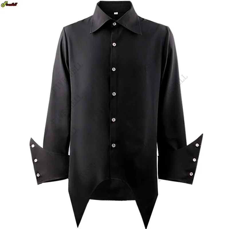 Renacimiento Medieval Victoriano de camisas de Cosplay para hombre, traje de fiesta de Halloween, Steampunk, Pirata, camisa de vampiro