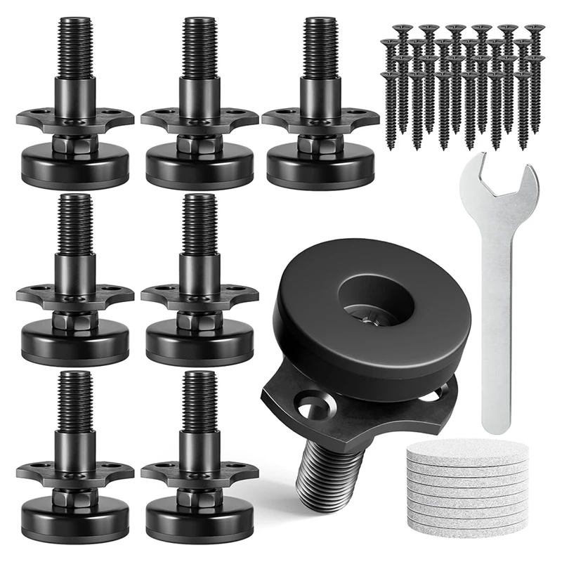 AT19-Adjustable Leveling Feet, 3/8Inch-16 Thread T-Nut Kit Furniture Levelers Table Feet, Heavy Duty Leg Levelers