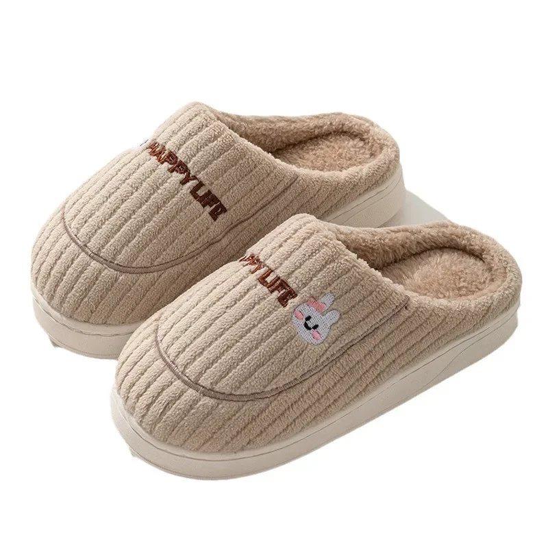 Cotton Slippers  Autumn and Winter Thickened Indoor Anti Slip Warm and Comfortable for Home Use Postpartum Slippers for Women