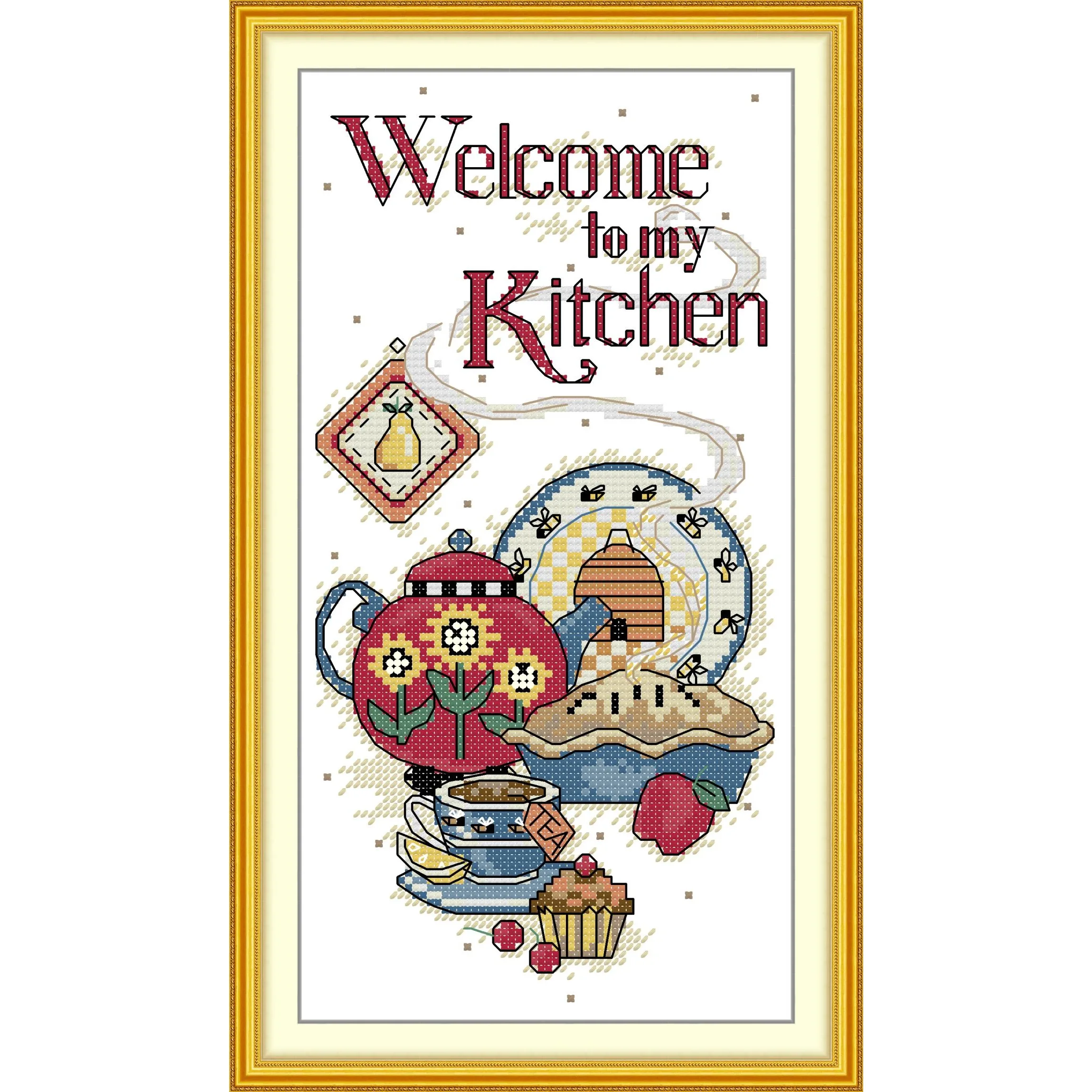 Embroidery Kitchen - Kit de Punto de Cruz Preimpreso,